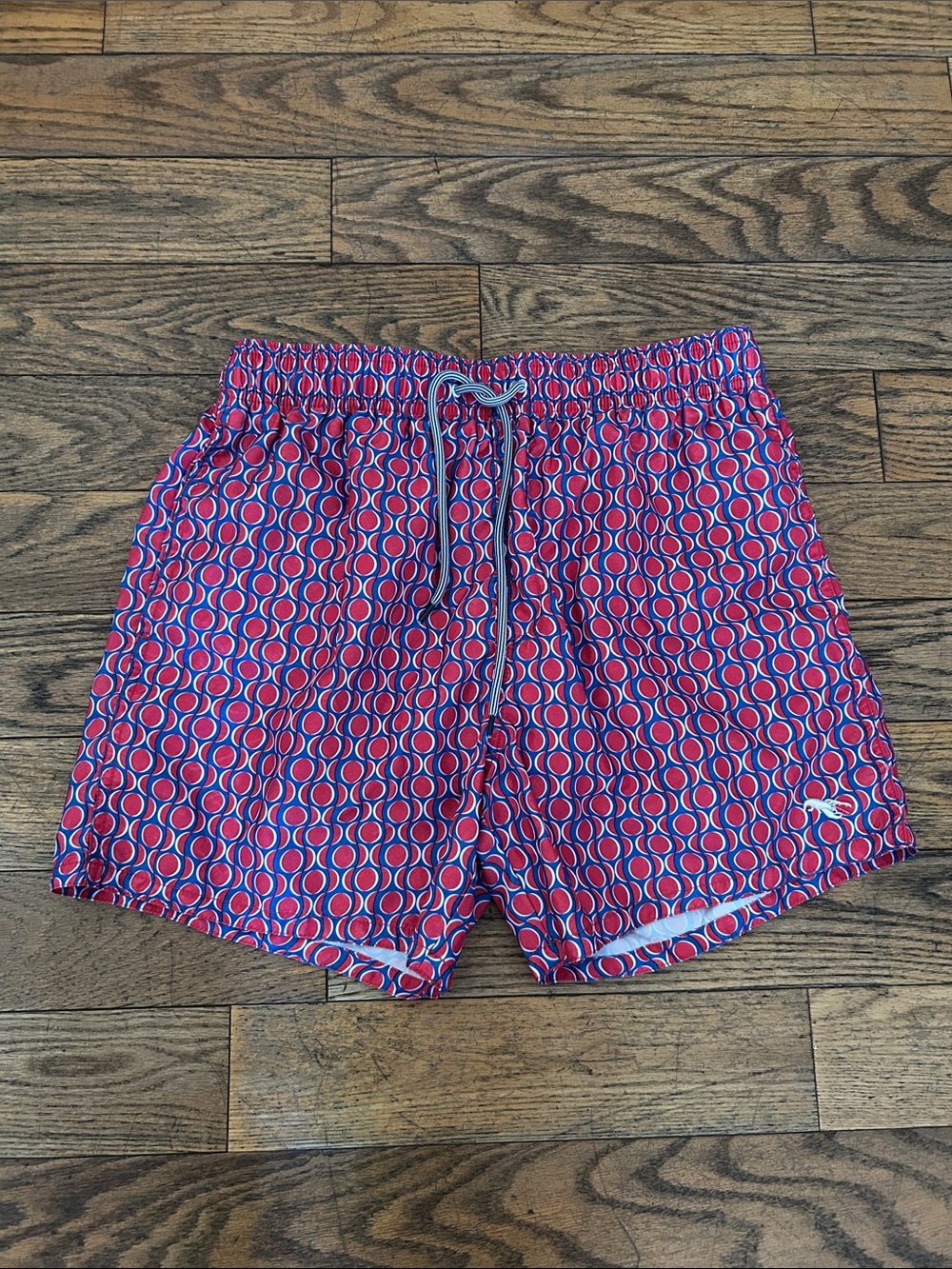 Ted Baker Men's Red and Blue Geometric Swim Trunks